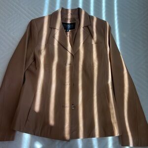 Wilsons Leather Tan Genuine Leather Women’s Single Breasted Blazer Size M